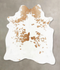 Beige and White X-Large Brazilian Cowhide Rug 7'5