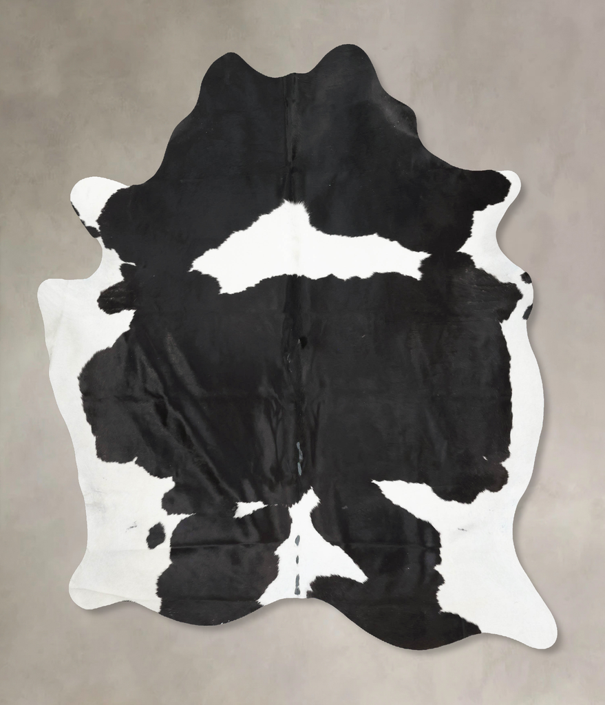 Black and White XX-Large Brazilian Cowhide Rug 8'1"H x 6'9"W #B16637 by Hudson Hides