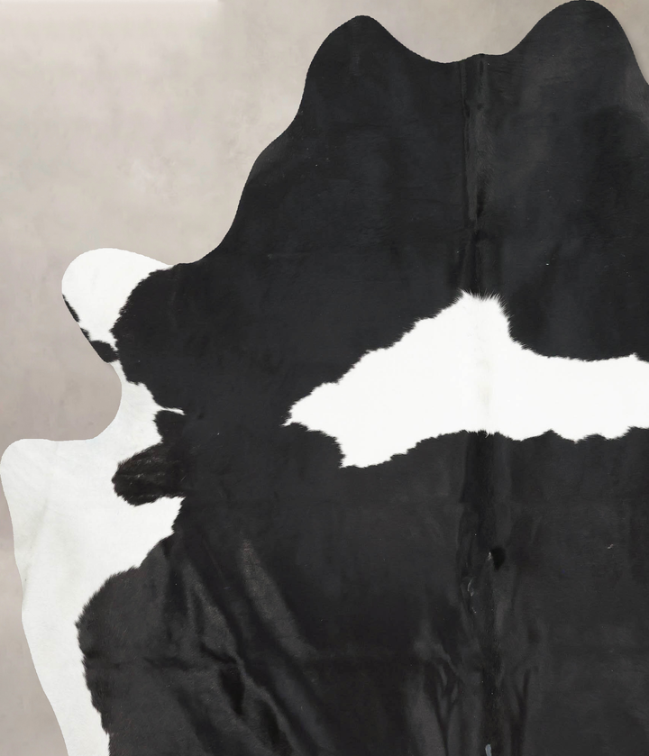 Black and White XX-Large Brazilian Cowhide Rug 8'1"H x 6'9"W #B16637 by Hudson Hides
