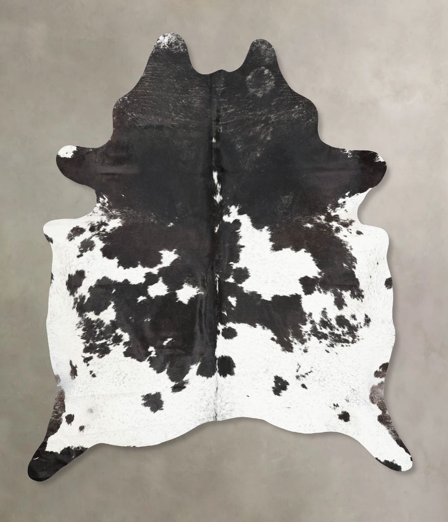 Black and White XX-Large Brazilian Cowhide Rug 8'1"H x 6'8"W #B16639 by Hudson Hides
