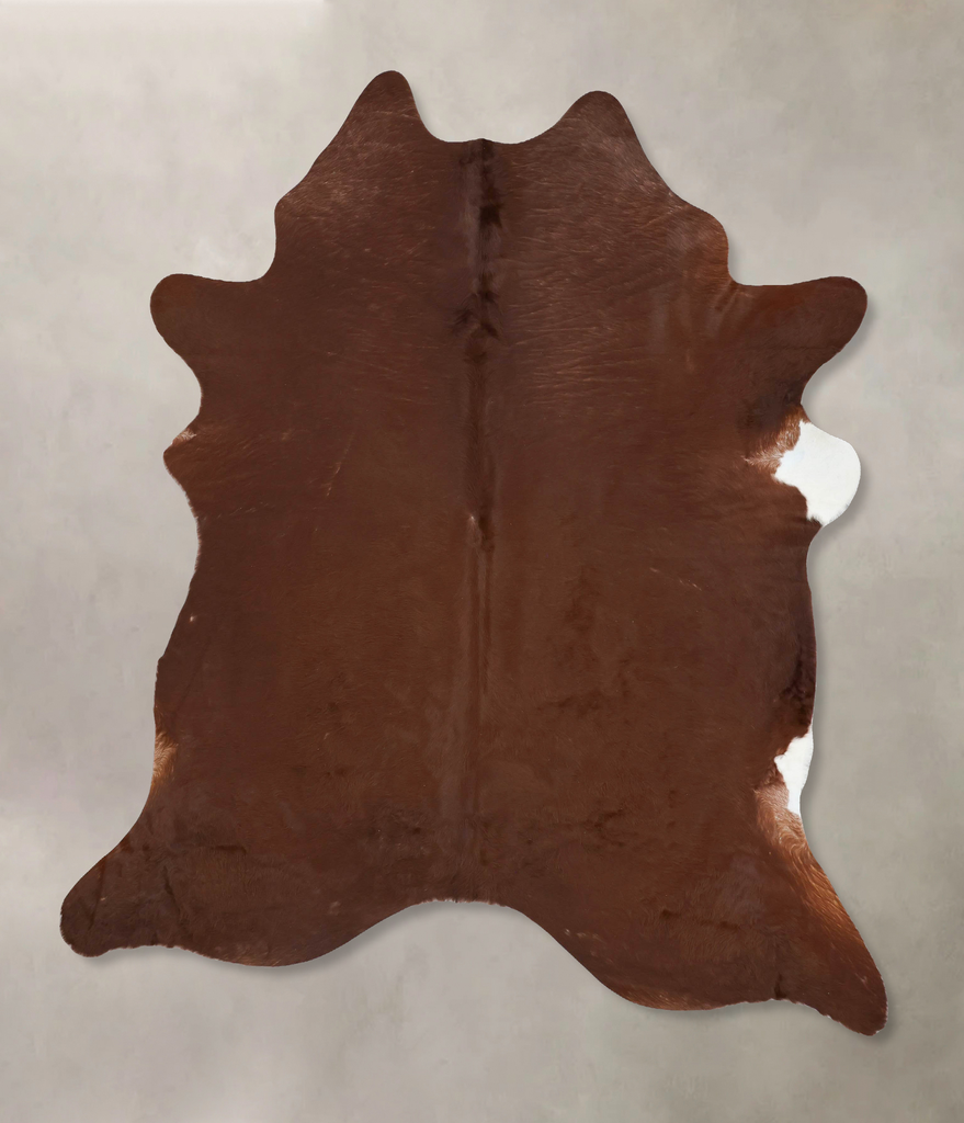Solid Brown XX-Large Brazilian Cowhide Rug 8'4"H x 6'11"W #B16647 by Hudson Hides