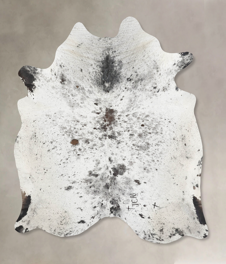 Salt and Pepper Black X-Large Brazilian Cowhide Rug 7'9"H x 6'4"W #B16652 by Hudson Hides