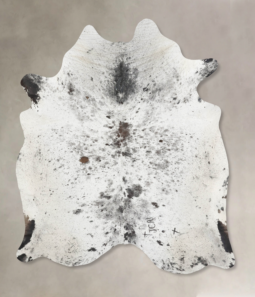 Salt and Pepper Black X-Large Brazilian Cowhide Rug 7'9"H x 6'4"W #B16652 by Hudson Hides