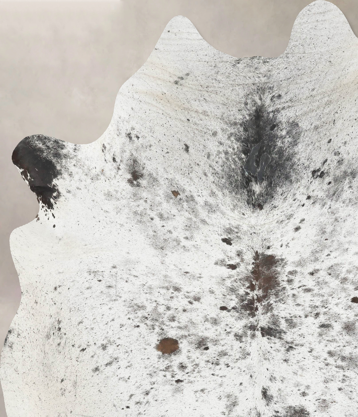 Salt and Pepper Black X-Large Brazilian Cowhide Rug 7'9"H x 6'4"W #B16652 by Hudson Hides