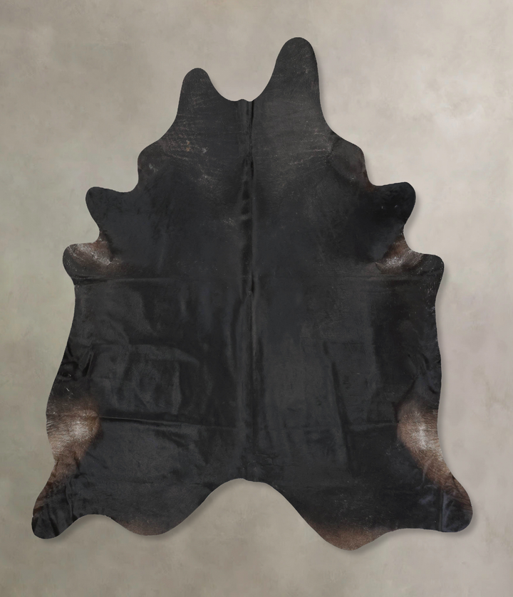 Solid Black XX-Large Brazilian Cowhide Rug 8'6"H x 7'1"W #B16661 by Hudson Hides