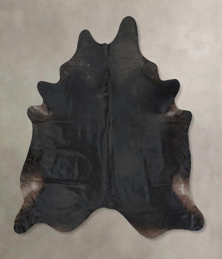 Solid Black XX-Large Brazilian Cowhide Rug 8'6"H x 7'1"W #B16661 by Hudson Hides