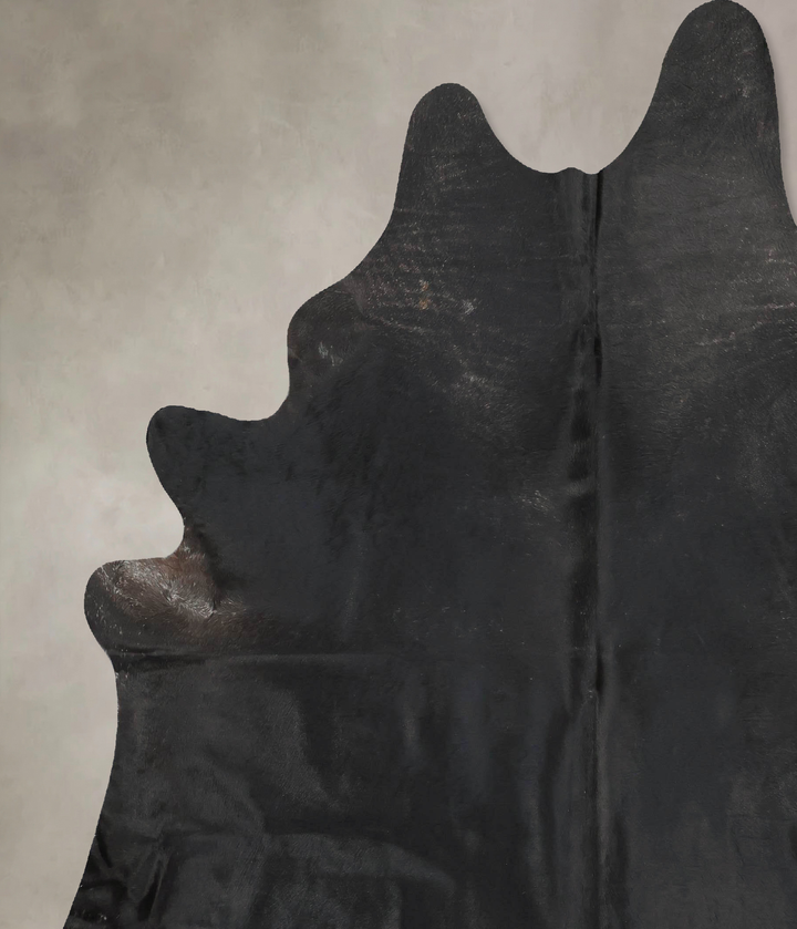 Solid Black XX-Large Brazilian Cowhide Rug 8'6"H x 7'1"W #B16661 by Hudson Hides
