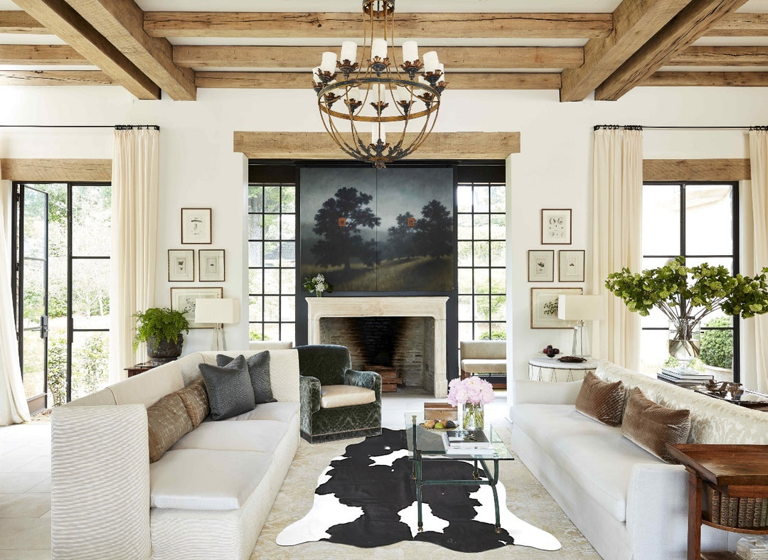 Black and White XX-Large Brazilian Cowhide Rug 8'8"H x 7'5"W #B16662 b