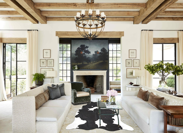 Black and White XX-Large Brazilian Cowhide Rug 8'8"H x 7'5"W #B16662 by Hudson Hides