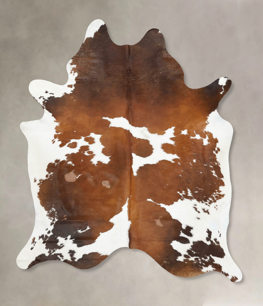 Chocolate and White X-Large Brazilian Cowhide Rug 7'10"H x 6'2"W #B16664 by Hudson Hides
