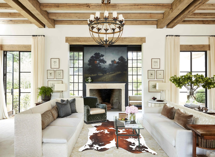 Chocolate and White X-Large Brazilian Cowhide Rug 7'10"H x 6'2"W #B16664 by Hudson Hides