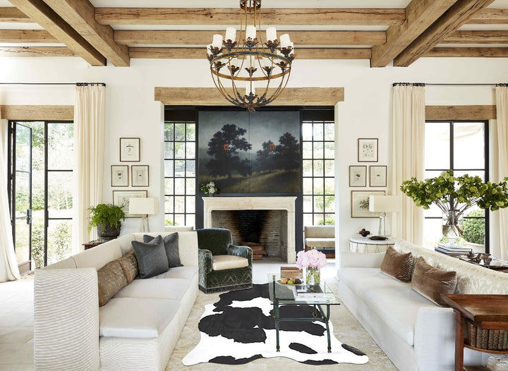 Black and White XX-Large Brazilian Cowhide Rug 8'3"H x 6'8"W #B16665 by Hudson Hides