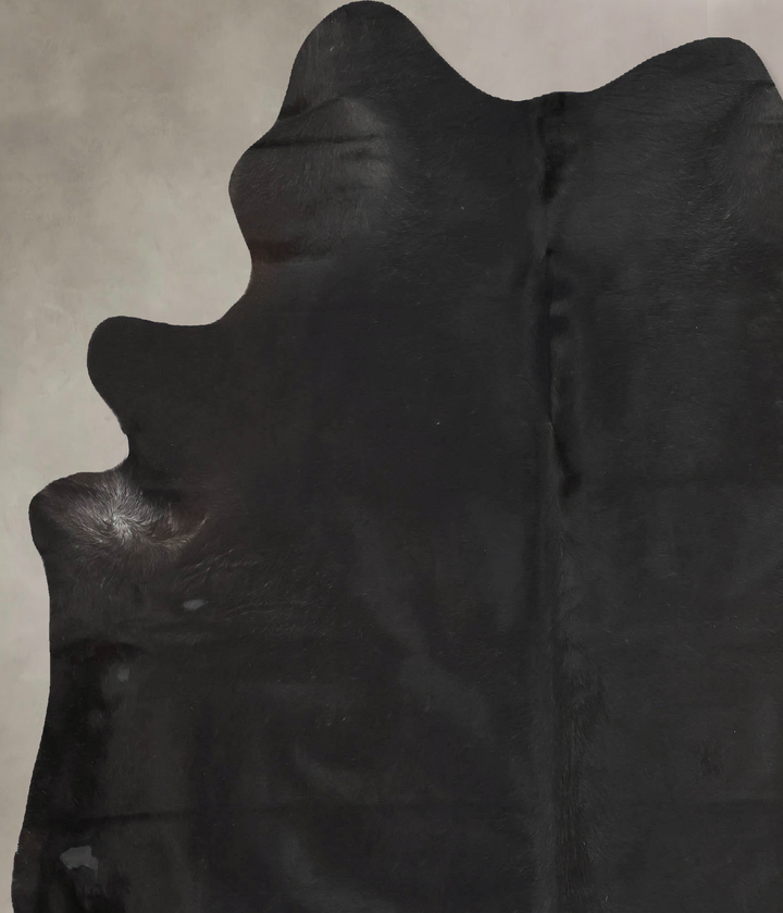 Solid Black XX-Large Brazilian Cowhide Rug 7'9"H x 6'8"W #B16672 by Hudson Hides
