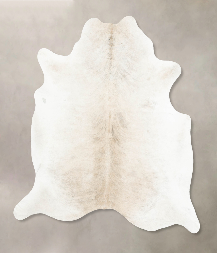 Ivory with Beige X-Large Brazilian Cowhide Rug 7'4"H x 6'3"W #B16677 by Hudson Hides