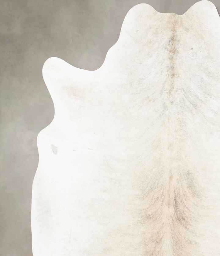 Ivory with Beige X-Large Brazilian Cowhide Rug 7'4"H x 6'3"W #B16677 by Hudson Hides