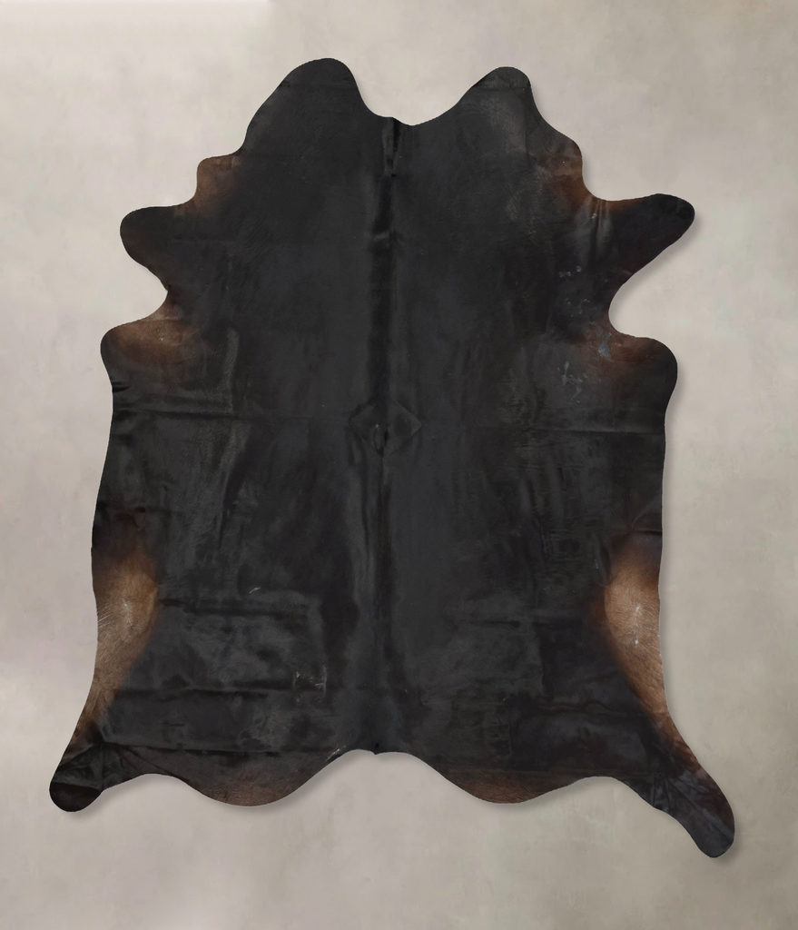 Solid Black XX-Large Brazilian Cowhide Rug 8'5"H x 7'6"W #B16678 by Hudson Hides