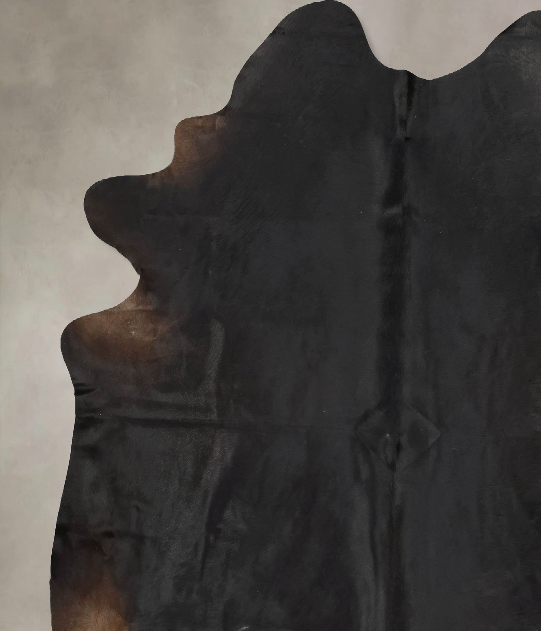 Solid Black XX-Large Brazilian Cowhide Rug 8'5"H x 7'6"W #B16678 by Hu