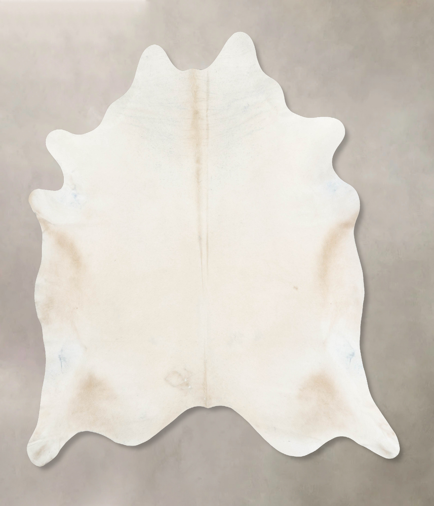 Ivory with Beige XX-Large Brazilian Cowhide Rug 8'1"H x 7'2"W #B16680 by Hudson Hides