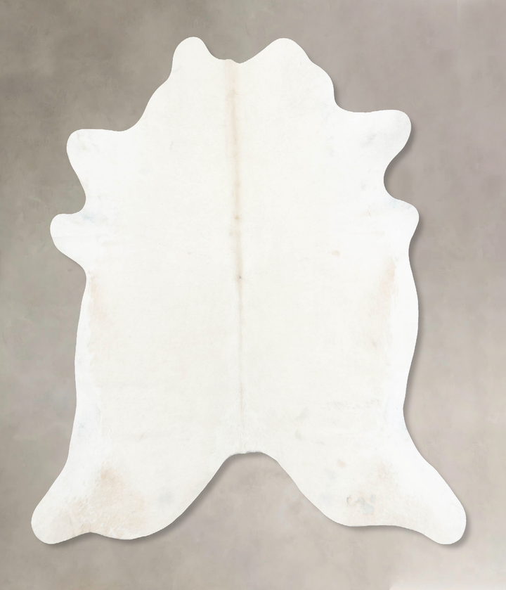 Ivory with Beige X-Large Brazilian Cowhide Rug 7'1"H x 6'9"W #B16681 by Hudson Hides