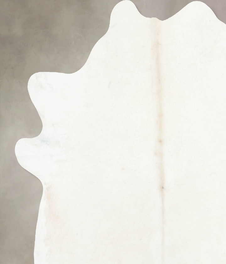 Ivory with Beige X-Large Brazilian Cowhide Rug 7'1"H x 6'9"W #B16681 by Hudson Hides