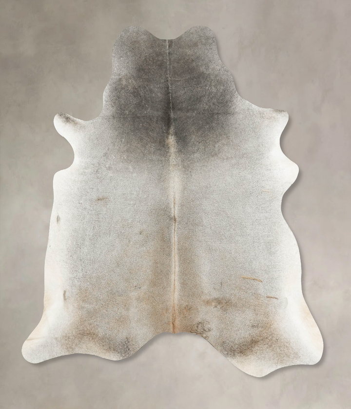 Grey with Beige X-Large Brazilian Cowhide Rug 6'6"H x 6'2"W #B16689 by Hudson Hides