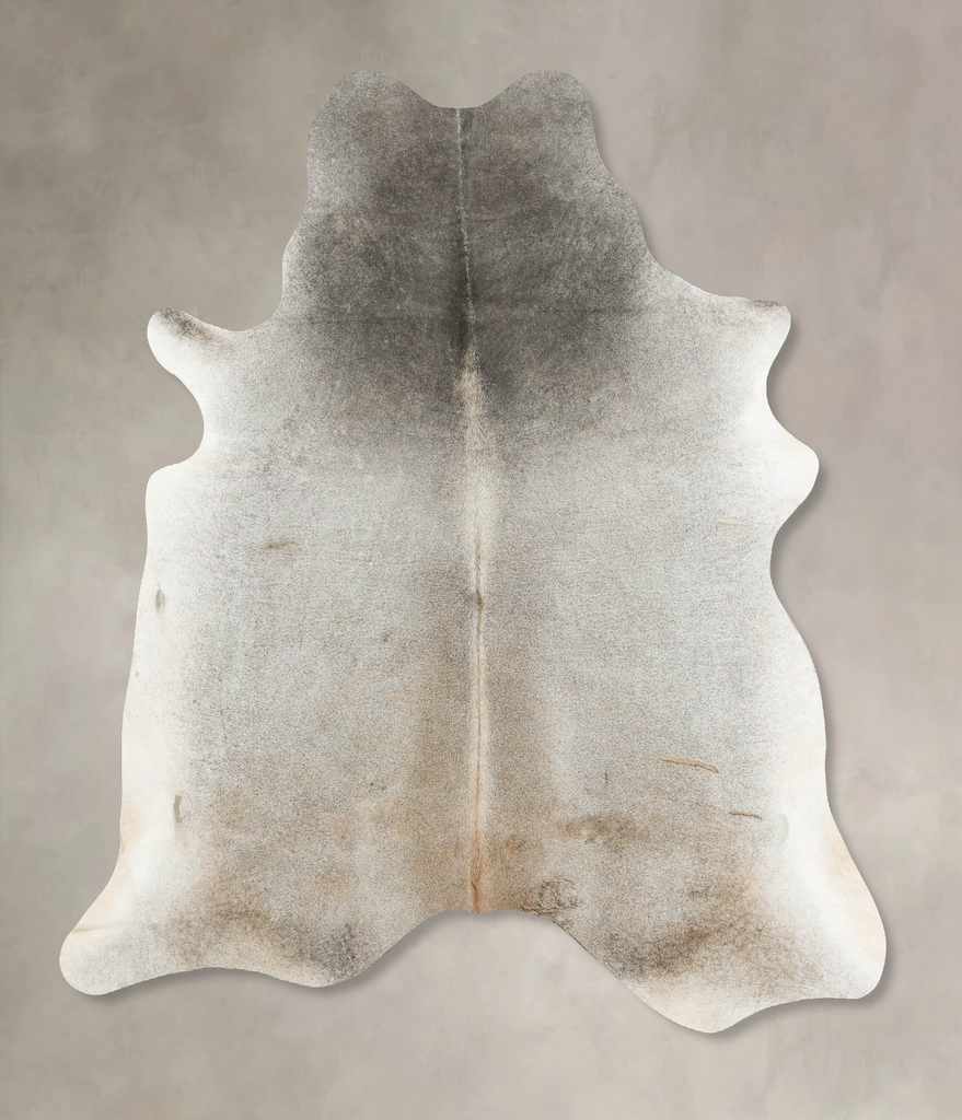 Grey with Beige X-Large Brazilian Cowhide Rug 6'6"H x 6'2"W #B16689 by Hudson Hides