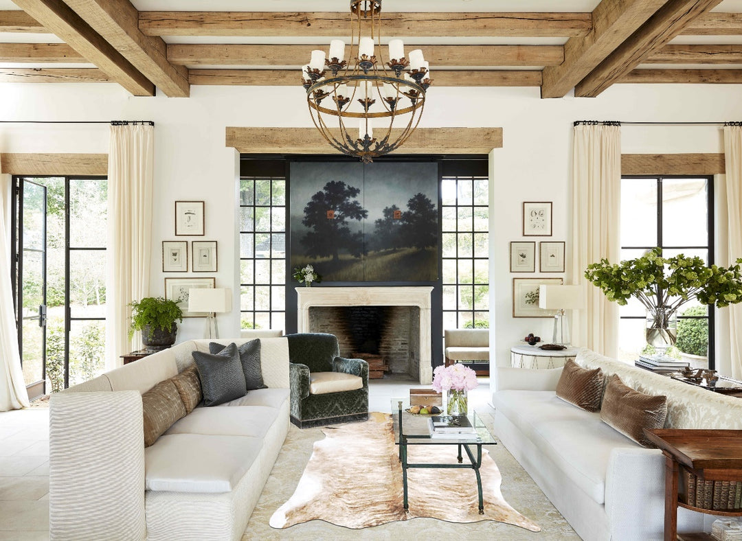 Light Brindle X-Large Brazilian Cowhide Rug 7'0"H x 6'0"W #B16690 by H