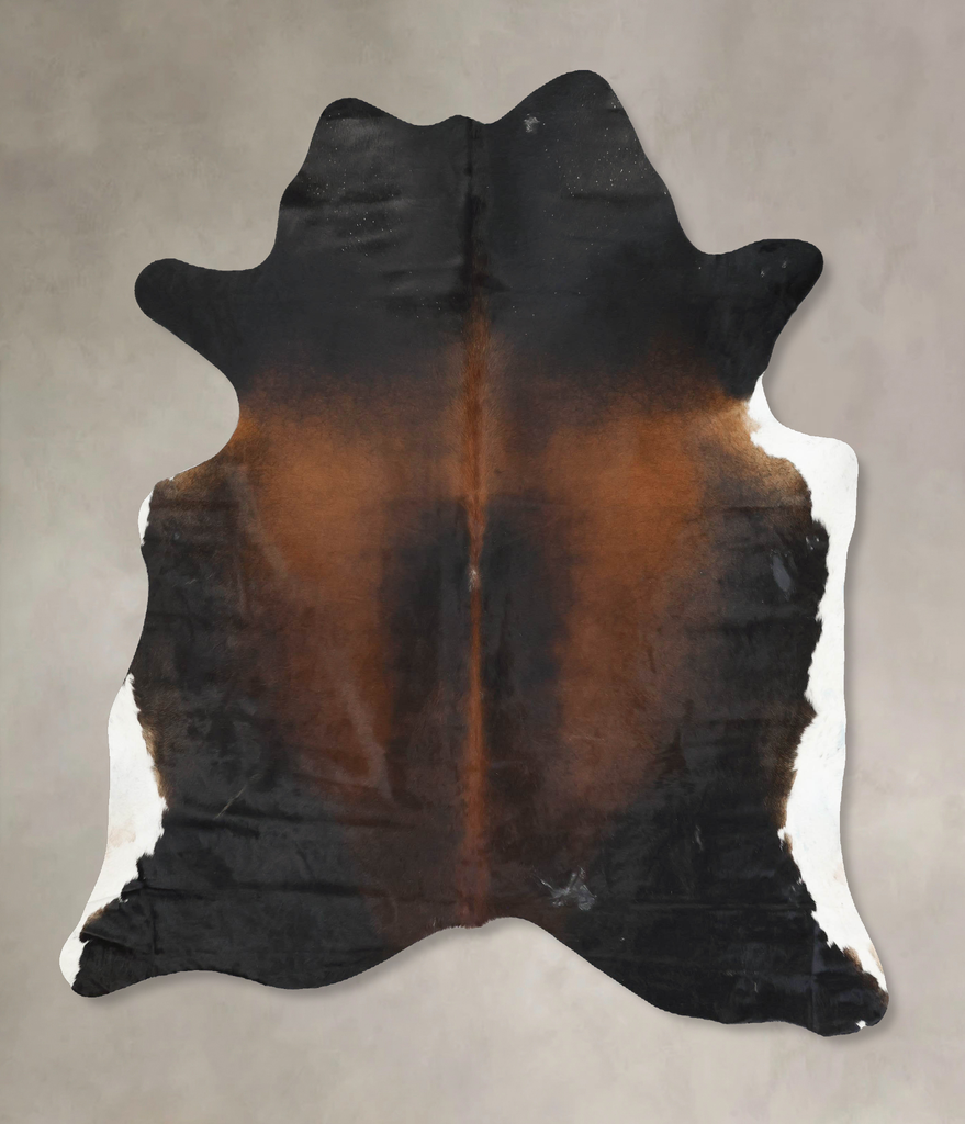 Chocolate and White X-Large Brazilian Cowhide Rug 7'1"H x 6'3"W #B16695 by Hudson Hides
