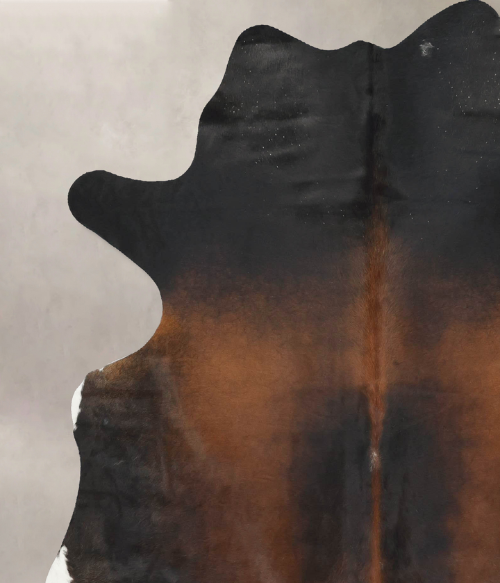 Chocolate and White X-Large Brazilian Cowhide Rug 7'1"H x 6'3"W #B16695 by Hudson Hides