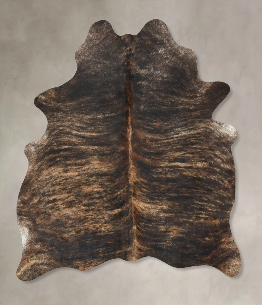 Dark Brindle Medium Brazilian Cowhide Rug 6'2"H x 4'10"W #B16697 by Hudson Hides