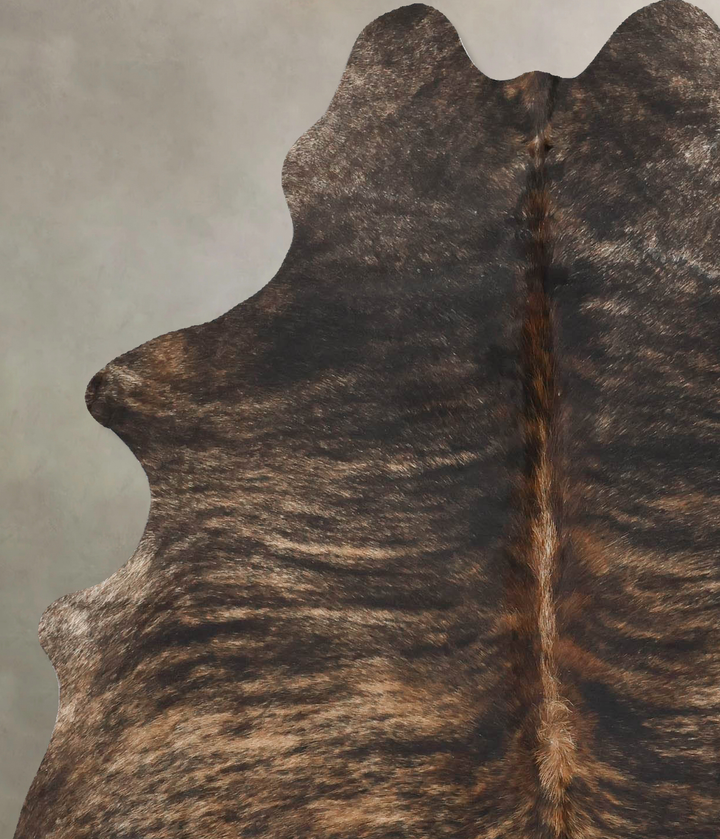 Dark Brindle Medium Brazilian Cowhide Rug 6'2"H x 4'10"W #B16697 by Hudson Hides