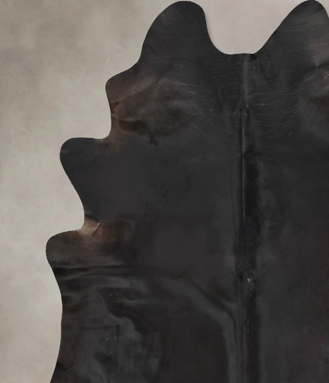 Solid Black XX-Large Brazilian Cowhide Rug 8'1"H x 6'10"W #B16702 by H