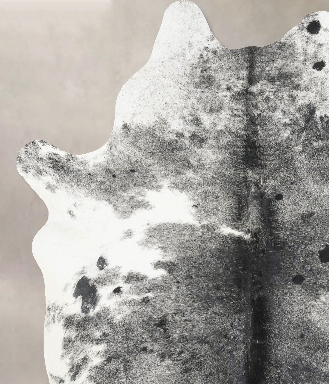 Salt and Pepper Black X-Large Brazilian Cowhide Rug 7'6"H x 5'5"W #B16