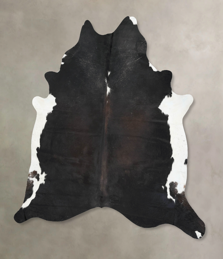 Chocolate and White X-Large Brazilian Cowhide Rug 7'6"H x 6'7"W #B16708 by Hudson Hides