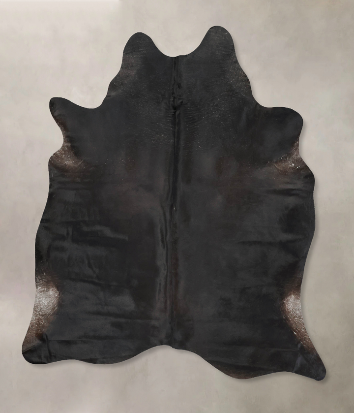 Solid Black X-Large Brazilian Cowhide Rug 6'11"H x 6'1"W #B16710 by Hudson Hides