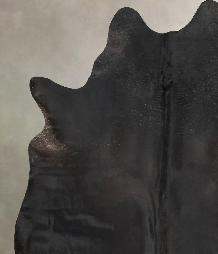 Solid Black X-Large Brazilian Cowhide Rug 6'11"H x 6'1"W #B16710 by Hudson Hides