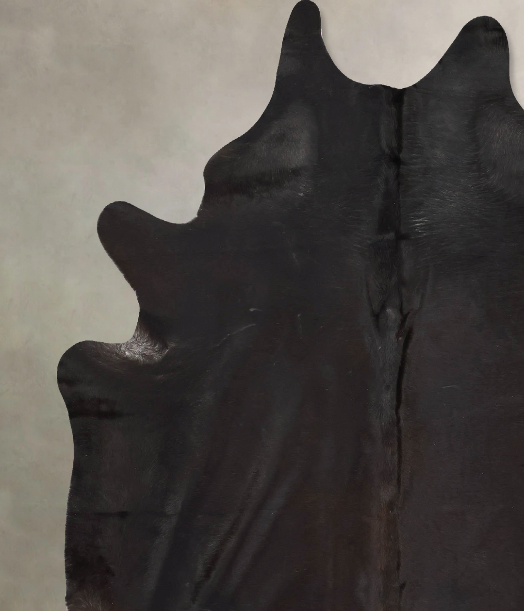 Solid Black XX-Large Brazilian Cowhide Rug 8'7"H x 7'0"W #B16714 by Hu