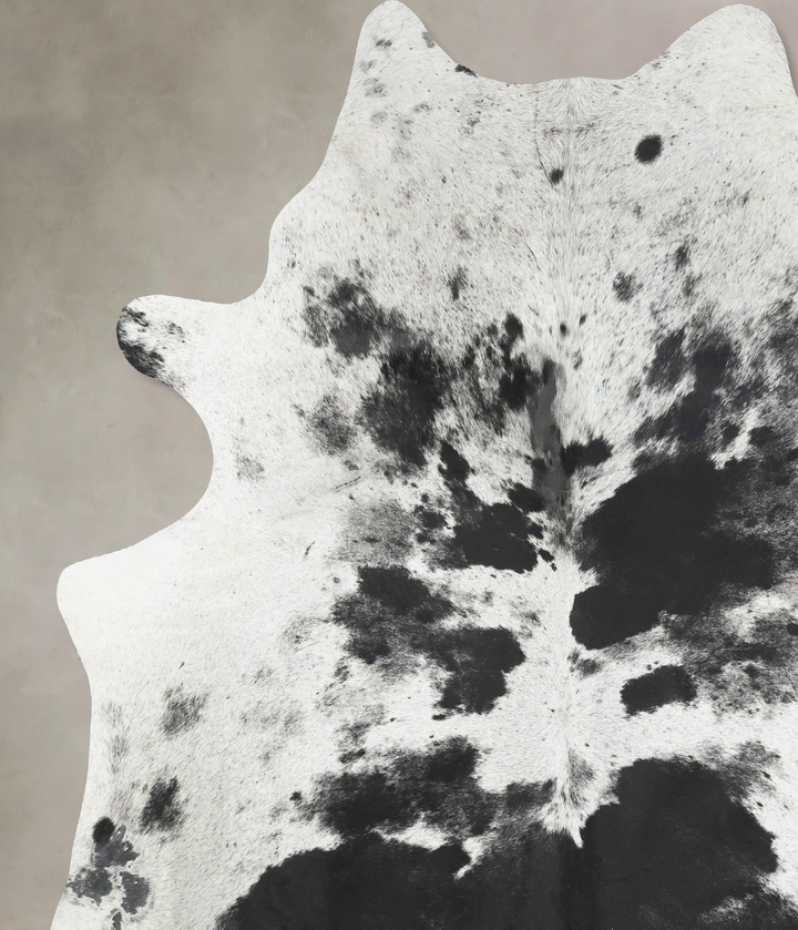Salt and Pepper Black XX-Large Brazilian Cowhide Rug 8'3"H x 7'2"W #B16715 by Hudson Hides