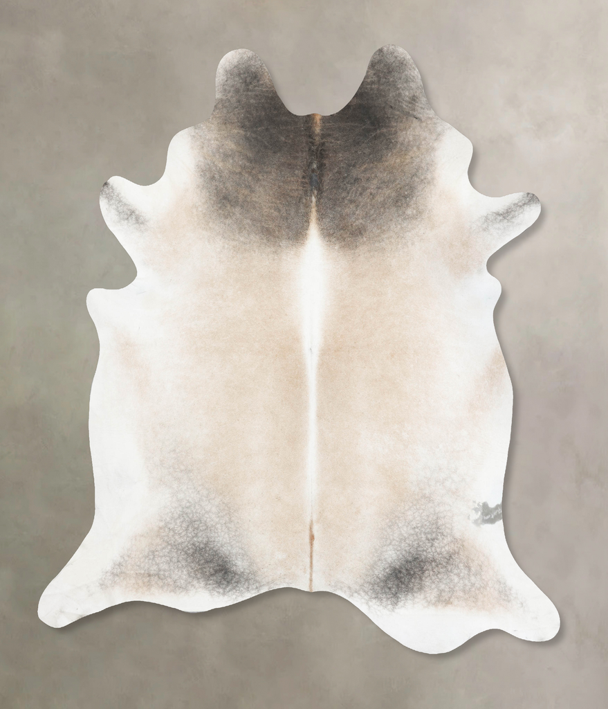 Grey with Beige XX-Large Brazilian Cowhide Rug 9'0"H x 7'10"W #B16718 by Hudson Hides