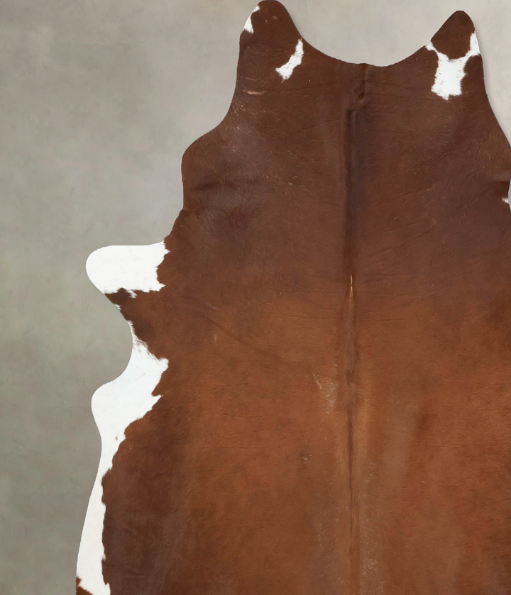 Brown and White Regular XX-Large Brazilian Cowhide Rug 7'11"H x 7'2"W #B16729 by Hudson Hides