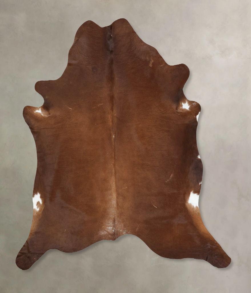 Solid Brown XX-Large Brazilian Cowhide Rug 7'9"H x 7'4"W #B16733 by Hudson Hides