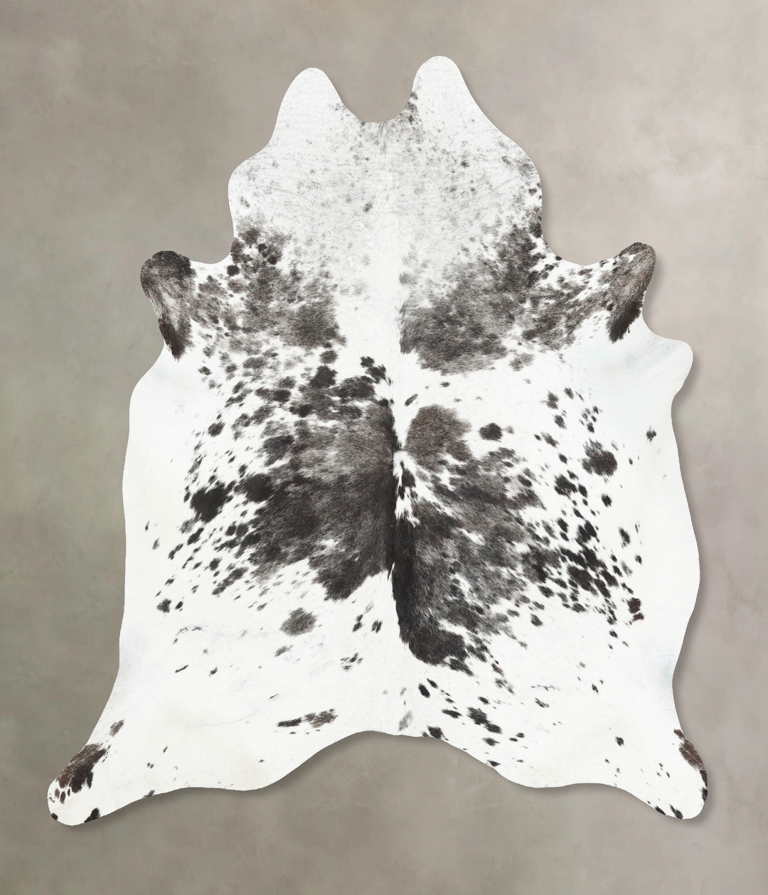 Salt and Pepper Black X-Large Brazilian Cowhide Rug 7'6"H x 6'6"W #B16