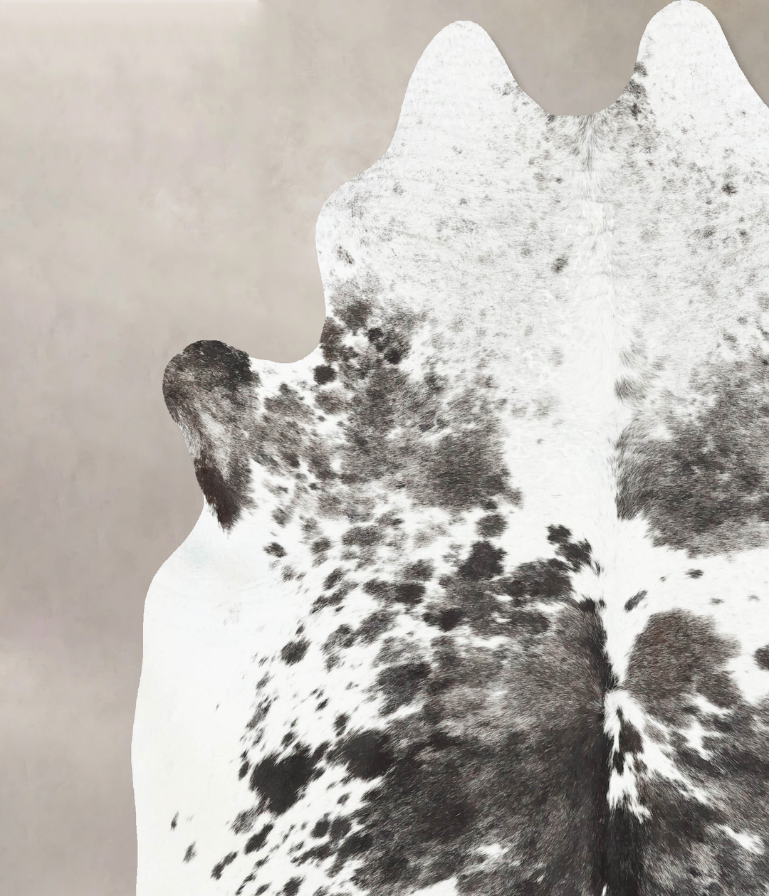 Salt and Pepper Black X-Large Brazilian Cowhide Rug 7'6"H x 6'6"W #B16