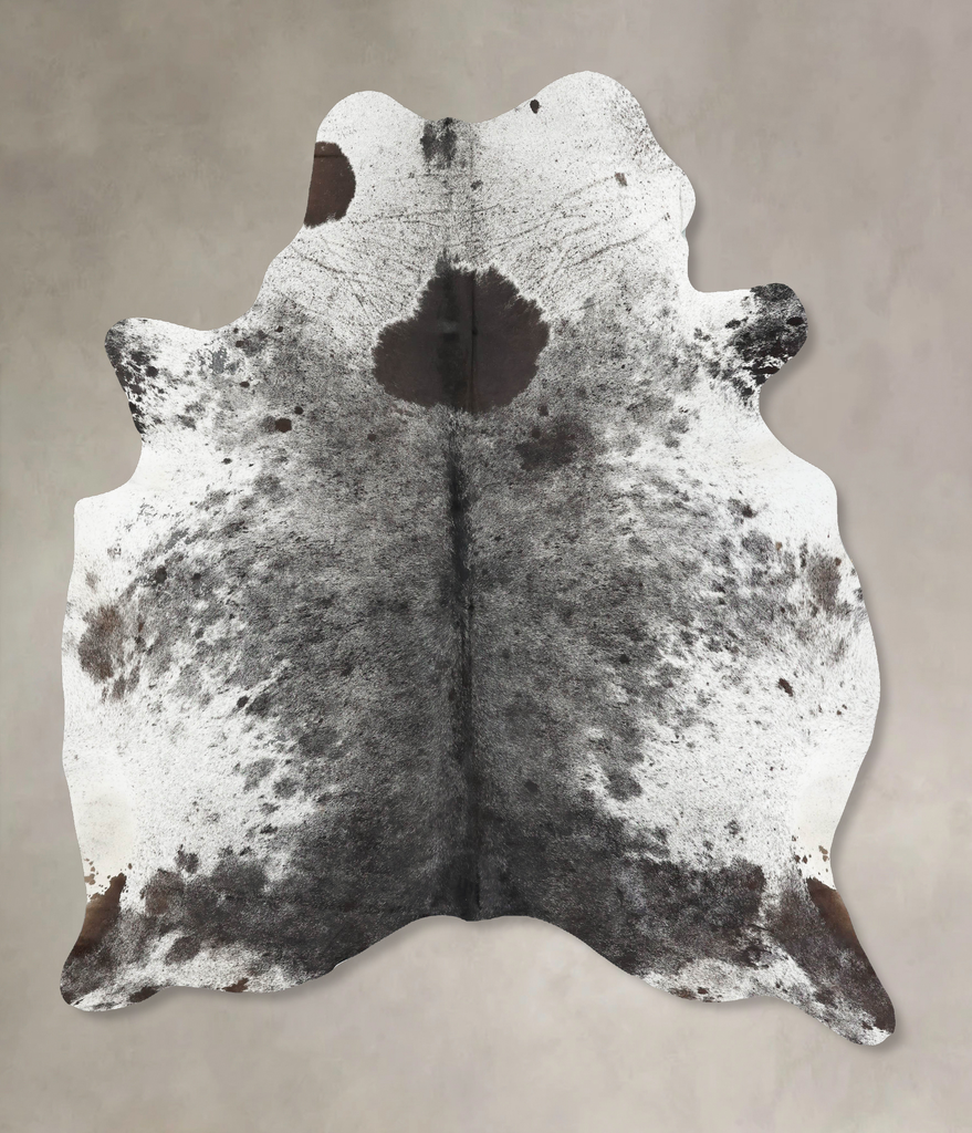 Salt and Pepper Black XX-Large Brazilian Cowhide Rug 8'5"H x 6'10"W #B16739 by Hudson Hides