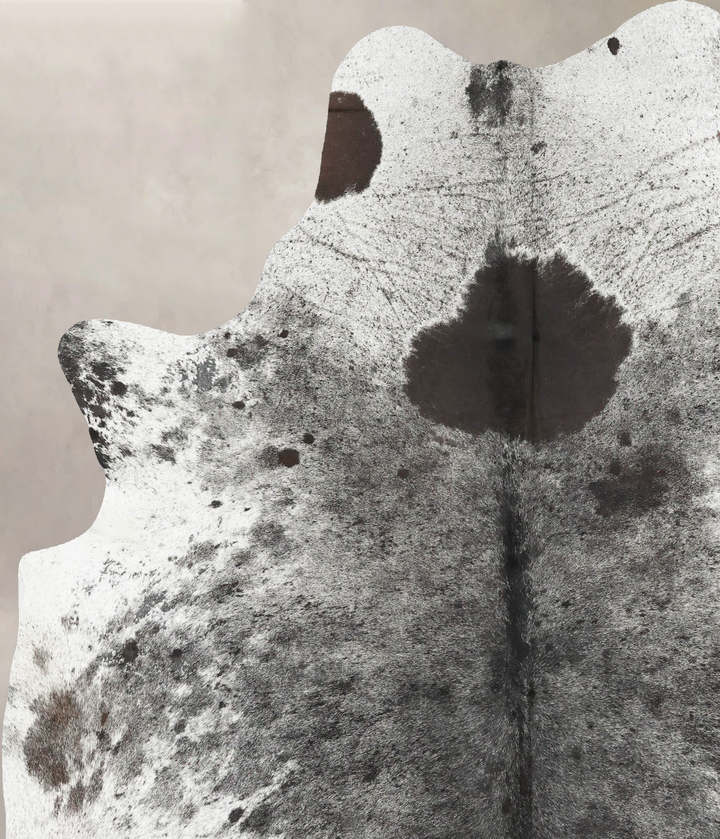 Salt and Pepper Black XX-Large Brazilian Cowhide Rug 8'5"H x 6'10"W #B16739 by Hudson Hides