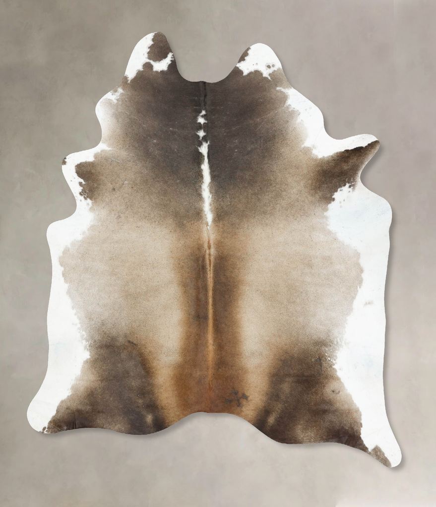 Grey with Beige XX-Large Brazilian Cowhide Rug 8'0"H x 6'7"W #B16746 by Hudson Hides