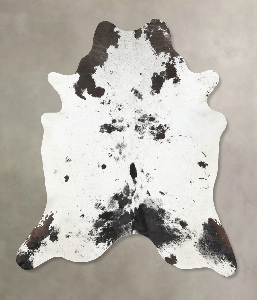 Salt and Pepper Black XX-Large Brazilian Cowhide Rug 7'6"H x 6'8"W #B16747 by Hudson Hides