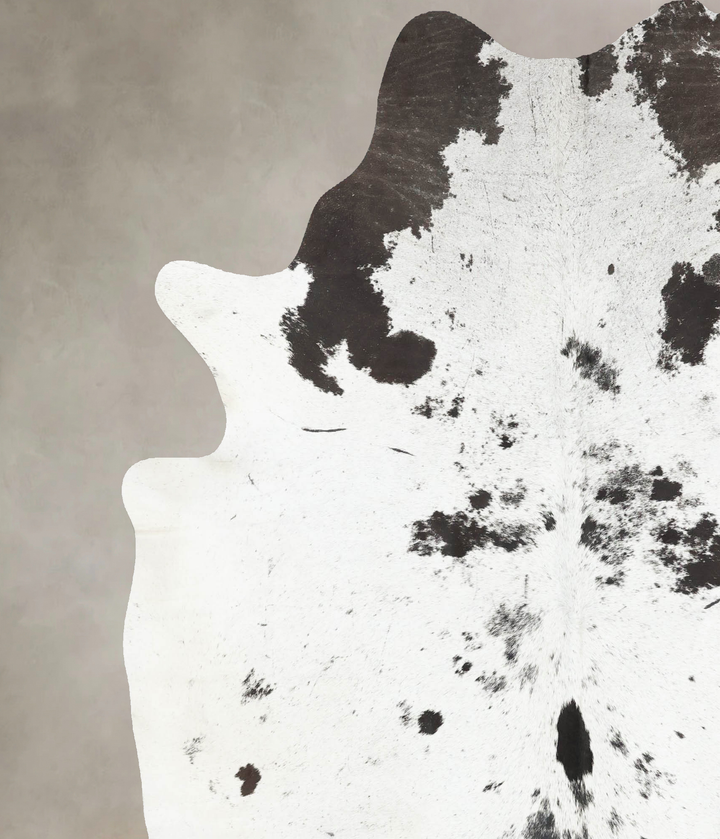 Salt and Pepper Black XX-Large Brazilian Cowhide Rug 7'6"H x 6'8"W #B16747 by Hudson Hides