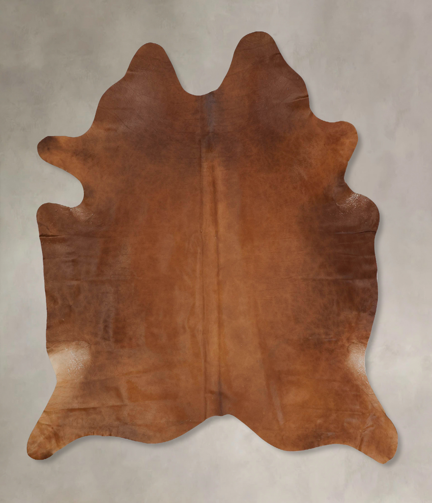 Solid Brown XX-Large Brazilian Cowhide Rug 7'11"H x 6'11"W #B16748 by Hudson Hides