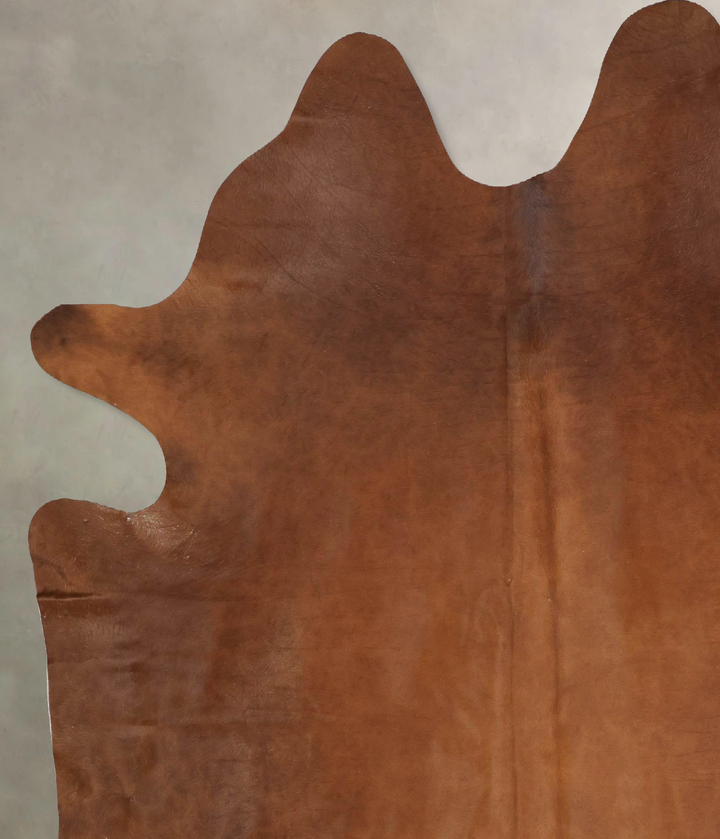 Solid Brown XX-Large Brazilian Cowhide Rug 7'11"H x 6'11"W #B16748 by Hudson Hides